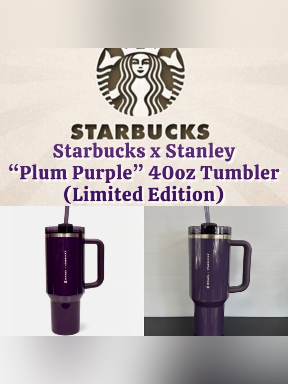 Starbucks x Stanley - “Plum Purple” 40oz Tumbler (Limited Edition)